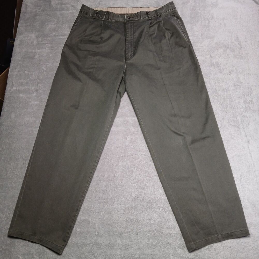 Vtg 90s Banana Republic Pleated Pants 38x32 Dark Green Neo Classicist Relaxed L